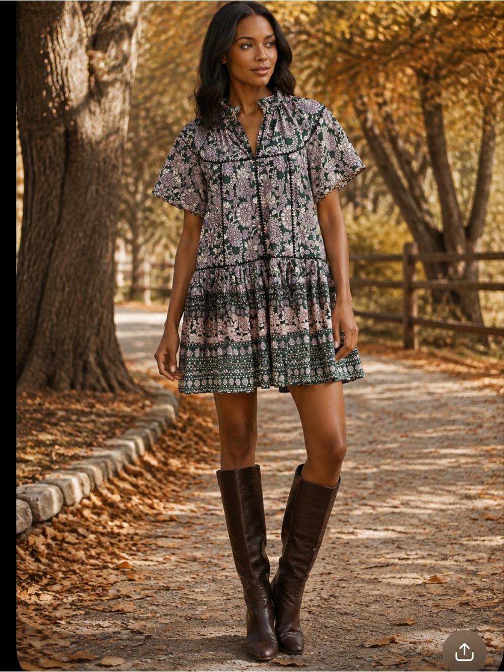 TALULAH floral embroidered cotton mini dress size S